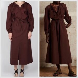 Soeur Teresa Midi Slit Front Cotton Poplin Minimalist Chic Cottage Skirt Large
